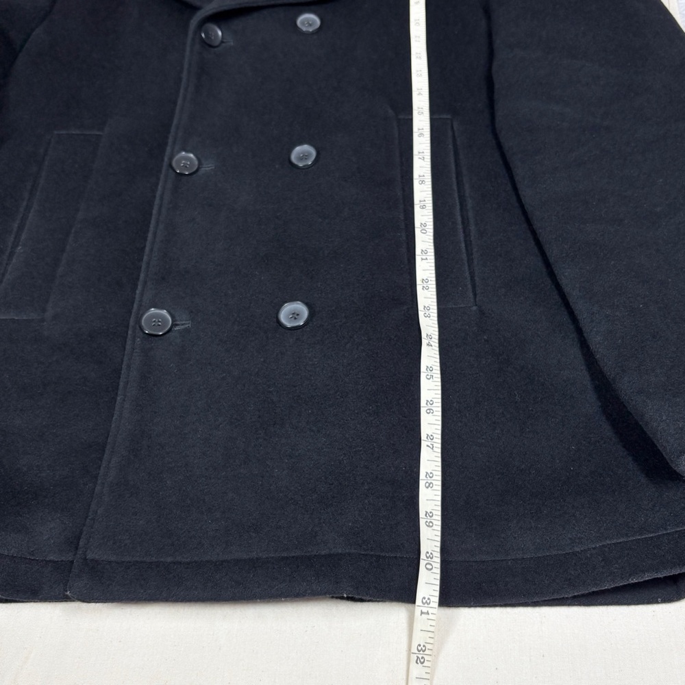 EVERLANE Mens Modern Peacoat Wool Cashmere Double Breasted Size XL Black - Picture 15 of 16